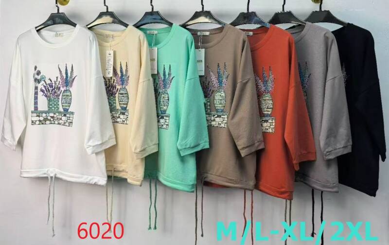 Bluzki damskie Roz M/L-XL-2XL, Mix Kolor Paczka 12 szt